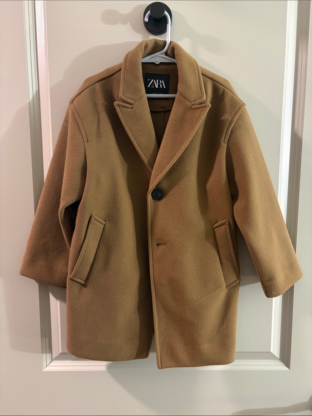 ZARA kids Camel Single-Button Pea Coat